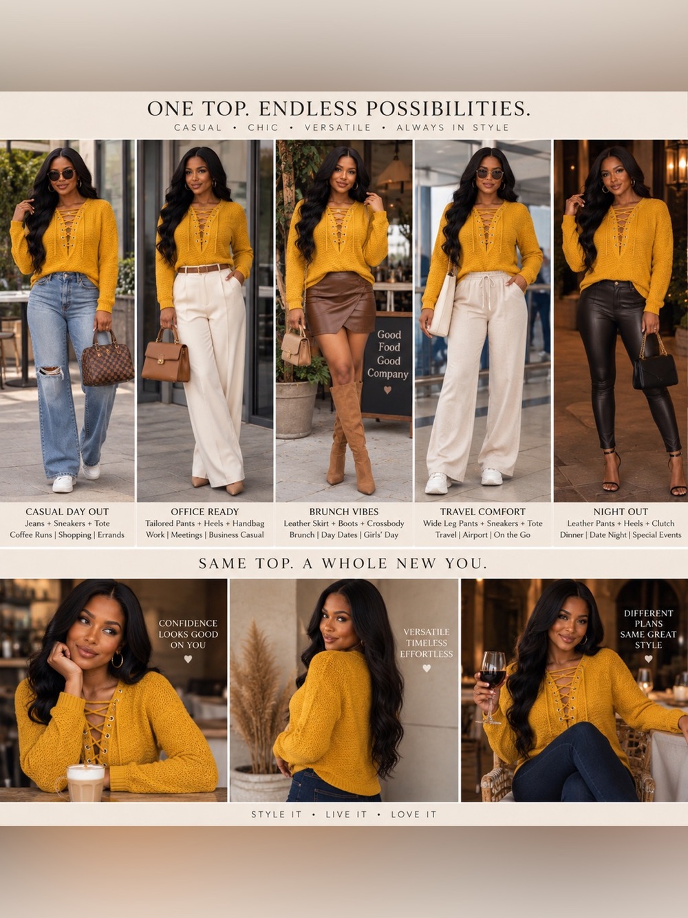 Mustard Yellow Long Sleeve Top - NWT - Picture 8 of 16
